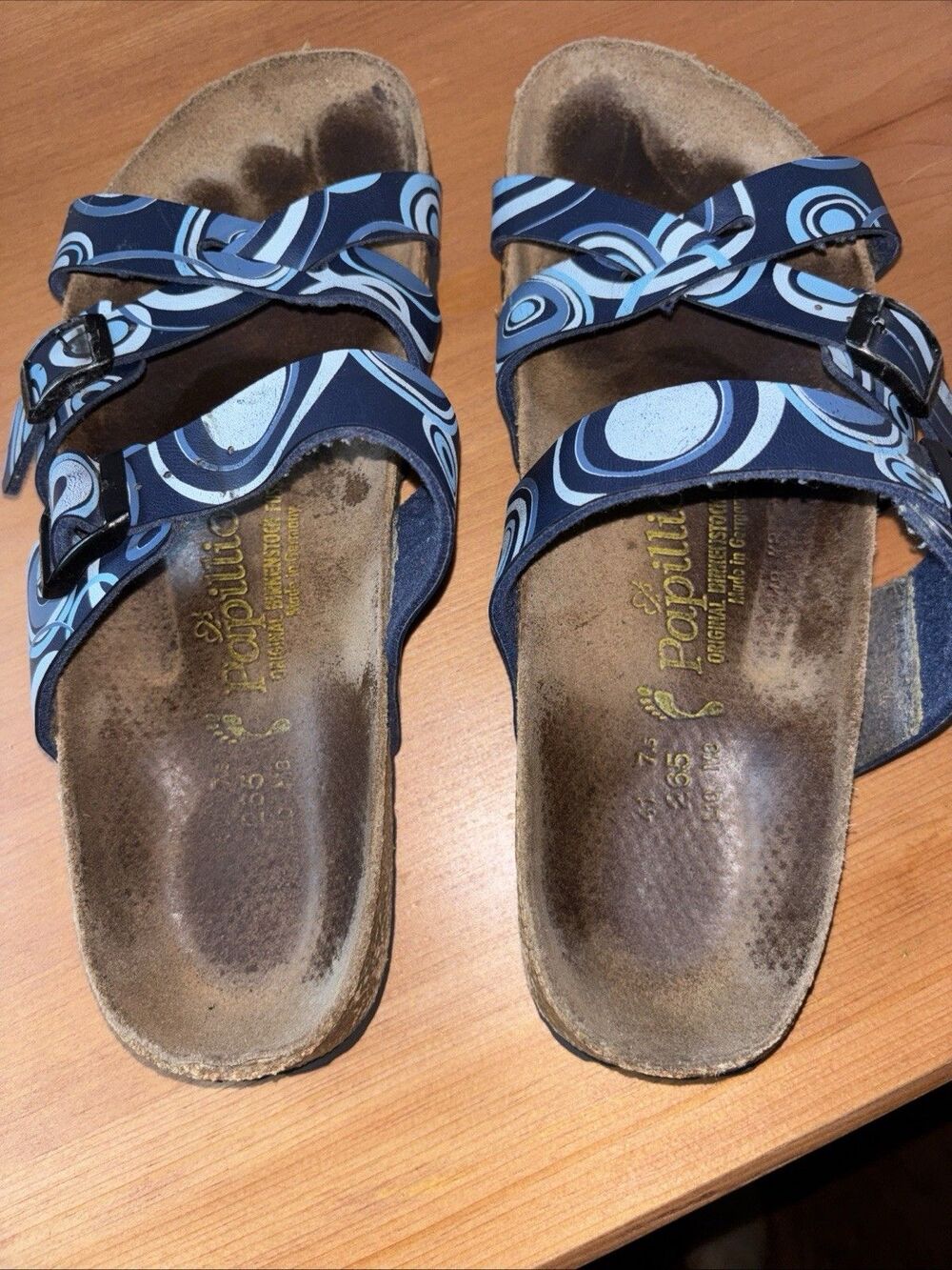 Birkenstock Papillio Cross Strap Sandals Size 41EU Women 10.5 Men 8.5 US Blue